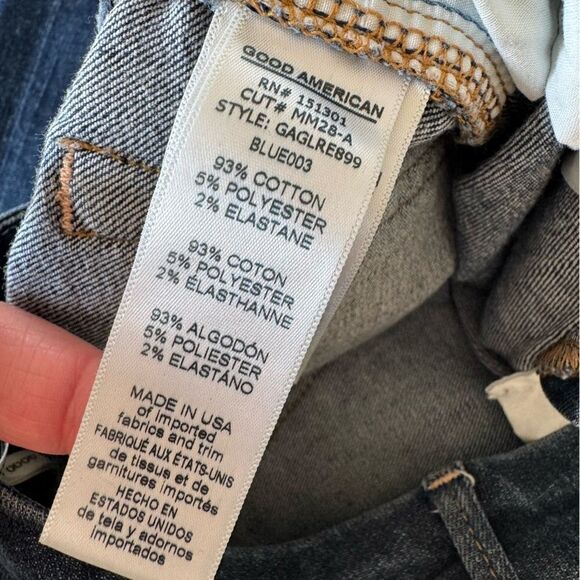 Good American Good Legs Distressed Ripped Raw Hem Size 2/26 Style GAGLRE899 - Picture 11 of 11